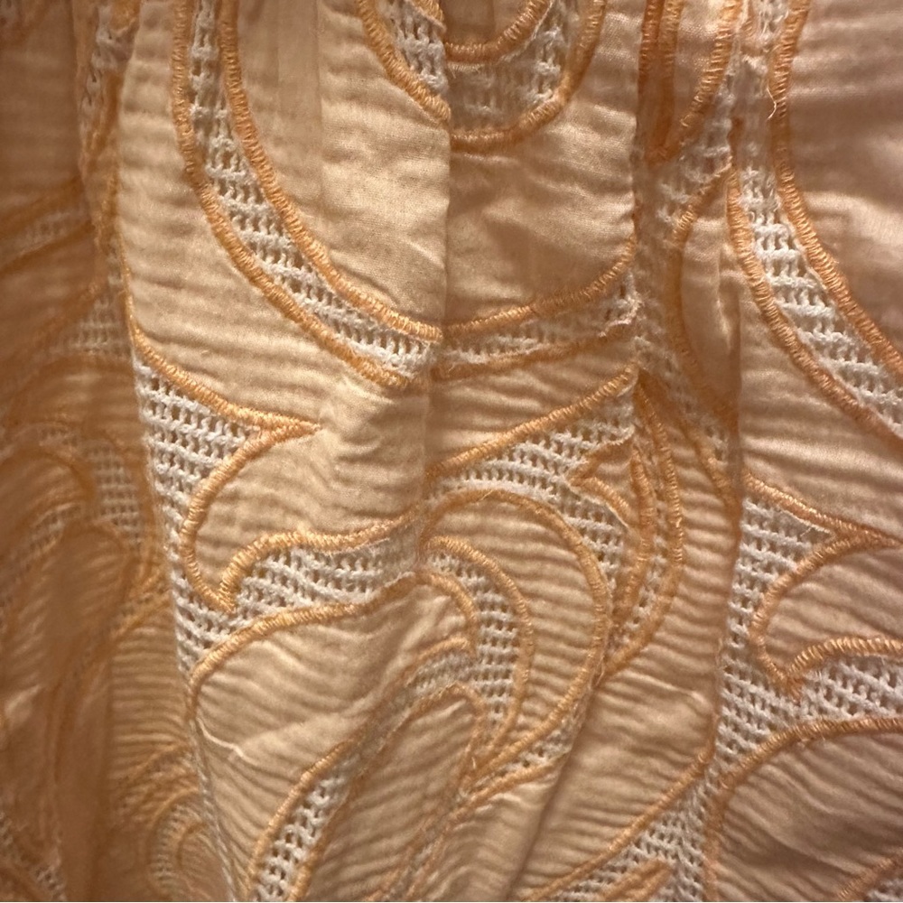 Anthropologie Deep-V Puff-Sleeve Dress in Peach NEW - Picture 11 of 13